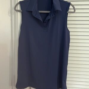 Navy Sleeveless Polo Shirt